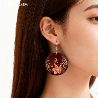 New Collection Painting Wood Earrings from Bali